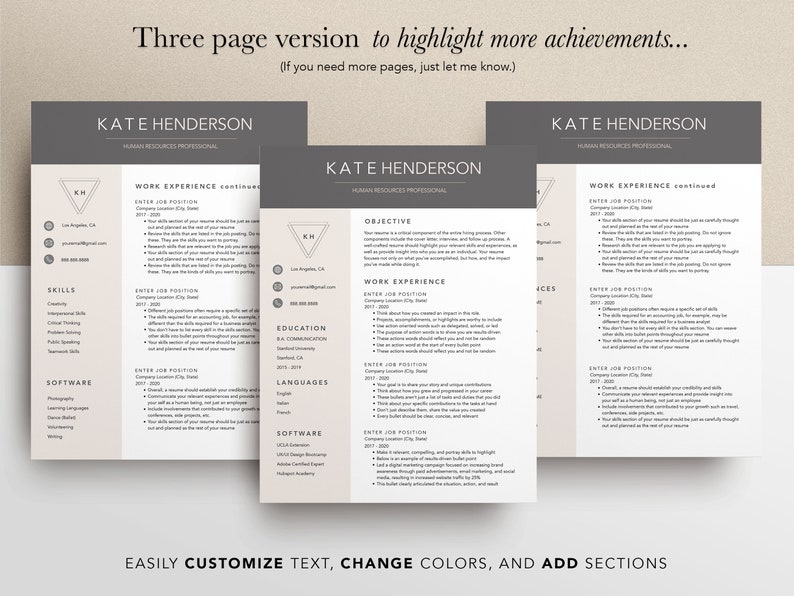 Modern Resume Template 2023 Resume - Il 794xN.4436162151 62er
