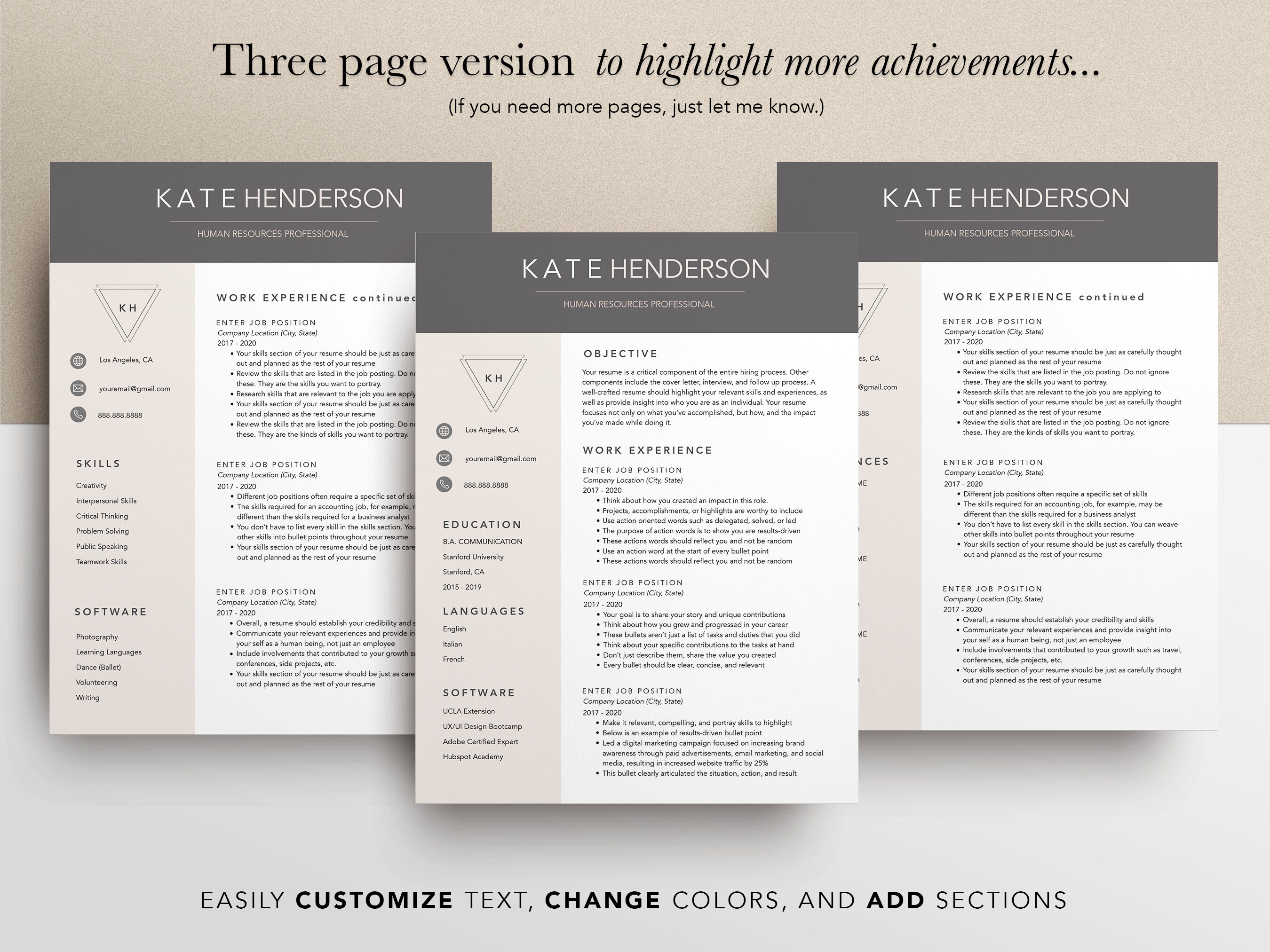Modern Resume Template 2023 Resume - Il Fullxfull.4436162151 62er 