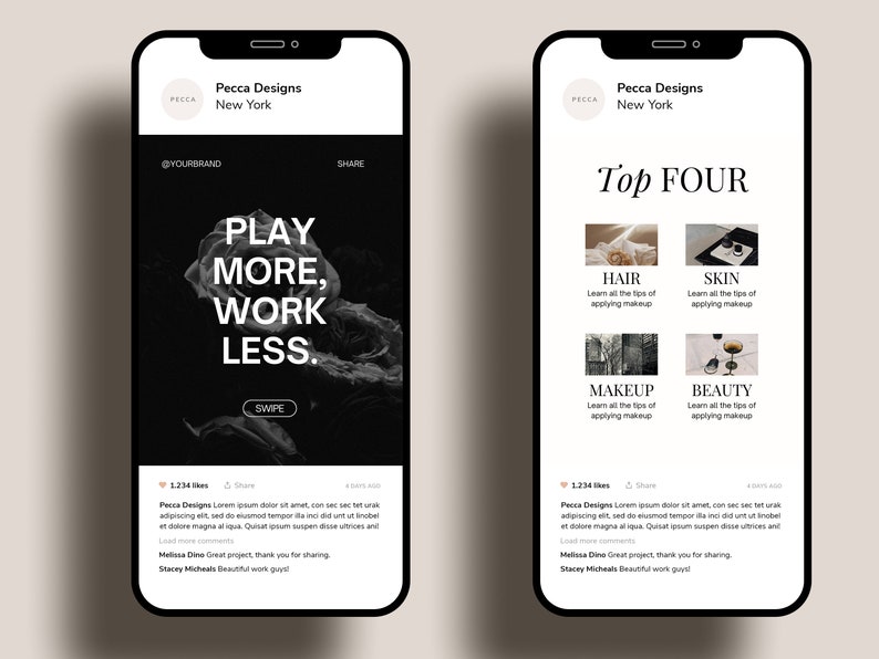 Canva Instagram Templates, Black & White Minimal Social Media Templates ...