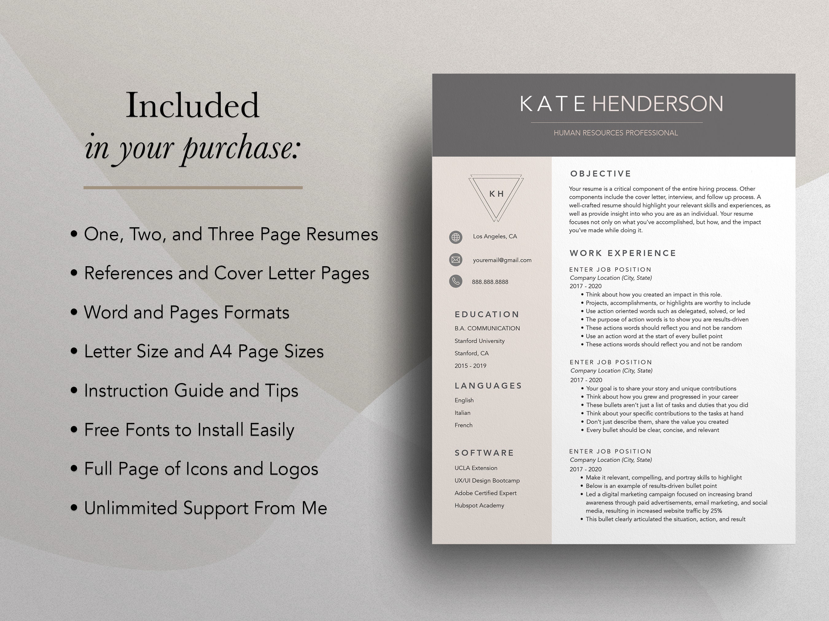 Modern Resume Template 2023 Resume - Il Fullxfull.4388774648 Irwt 