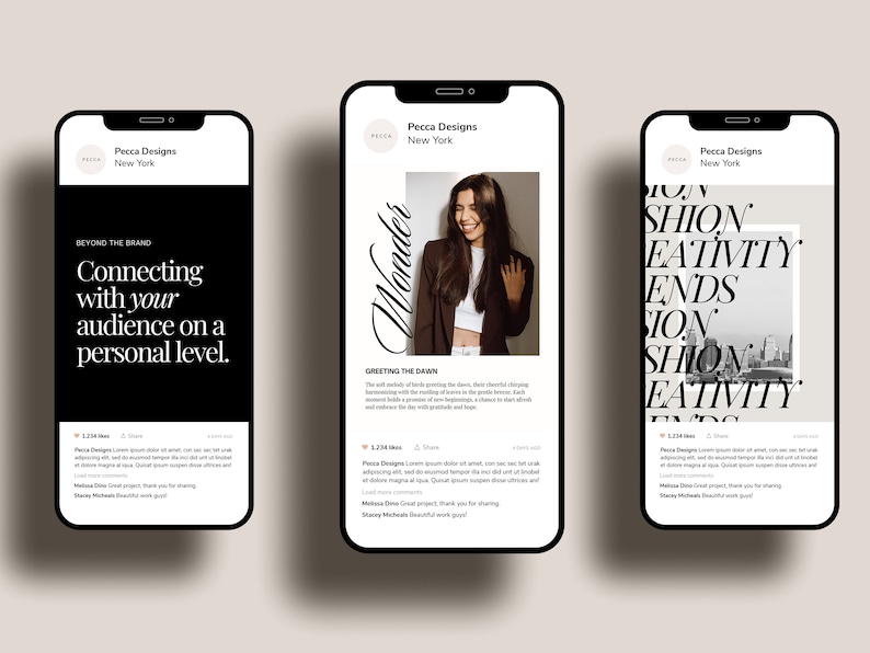 Canva Instagram Templates, Black & White Minimal Social Media Templates ...