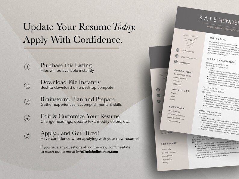 Modern Resume Template 2023 Resume - Il 794xN.4436162223 Kq3q 