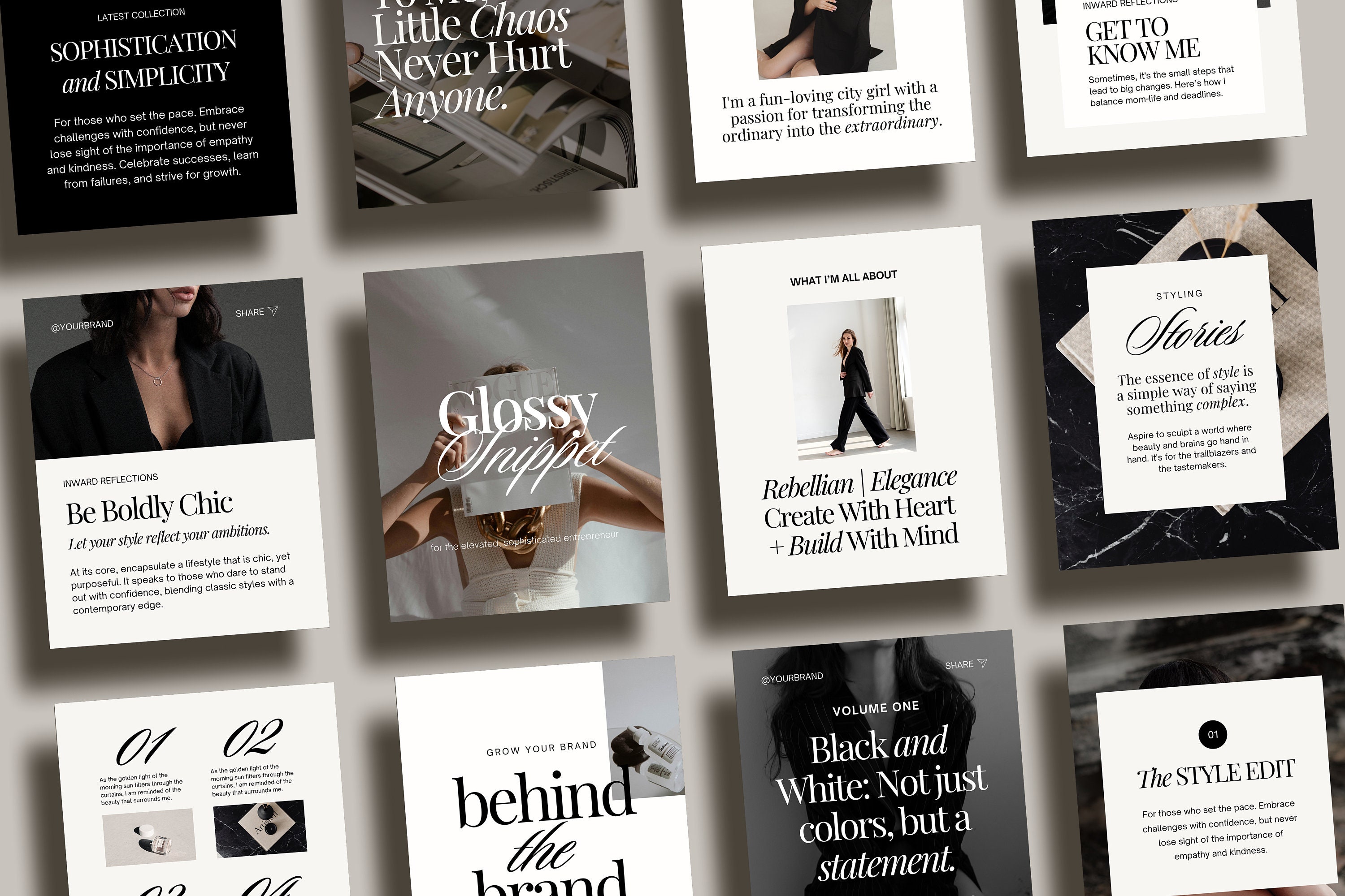 Canva Instagram Templates, Black & White Minimal Social Media Templates ...