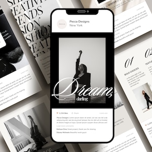 Canva Instagram Templates, Black & White Minimal Social Media Templates ...