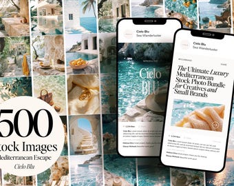 Mediterranean Stock Photos Bundle, 500 Coastal Lifestyle & Travel Images, AI Stock Photography