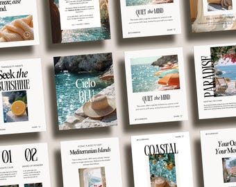 Travel Lifestyle Instagram Template, European & Summer Beach Aesthetic, Canva Editable Instagram Story, Carousel Posts, Influencer, Blogger