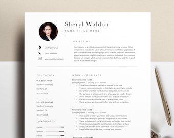 Basic Resume Template, Modern Resume with Photo, Resume Format, Professional Resume, Microsoft Word, Simple Resume for ATS, Cover Letter