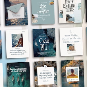 Mediterrane Canva Instagram-sjablonen: Coastal Vibes voor reisbloggers en lifestyleliefhebbers
