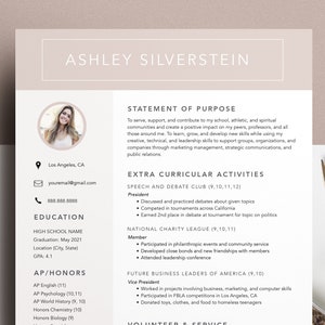 Resume Template for Students, Example of Student Resume, Internship Resume, Professional Resume, Resume Word and Pages, Basic & Easy Resume