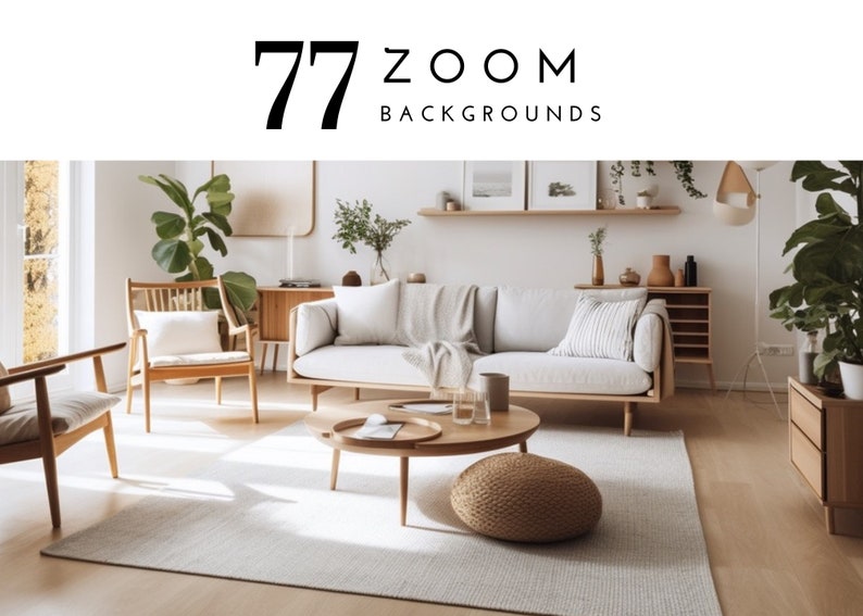 Modern Zoom Backgrounds Realistic Home Office Virtual Backdrop Pack of