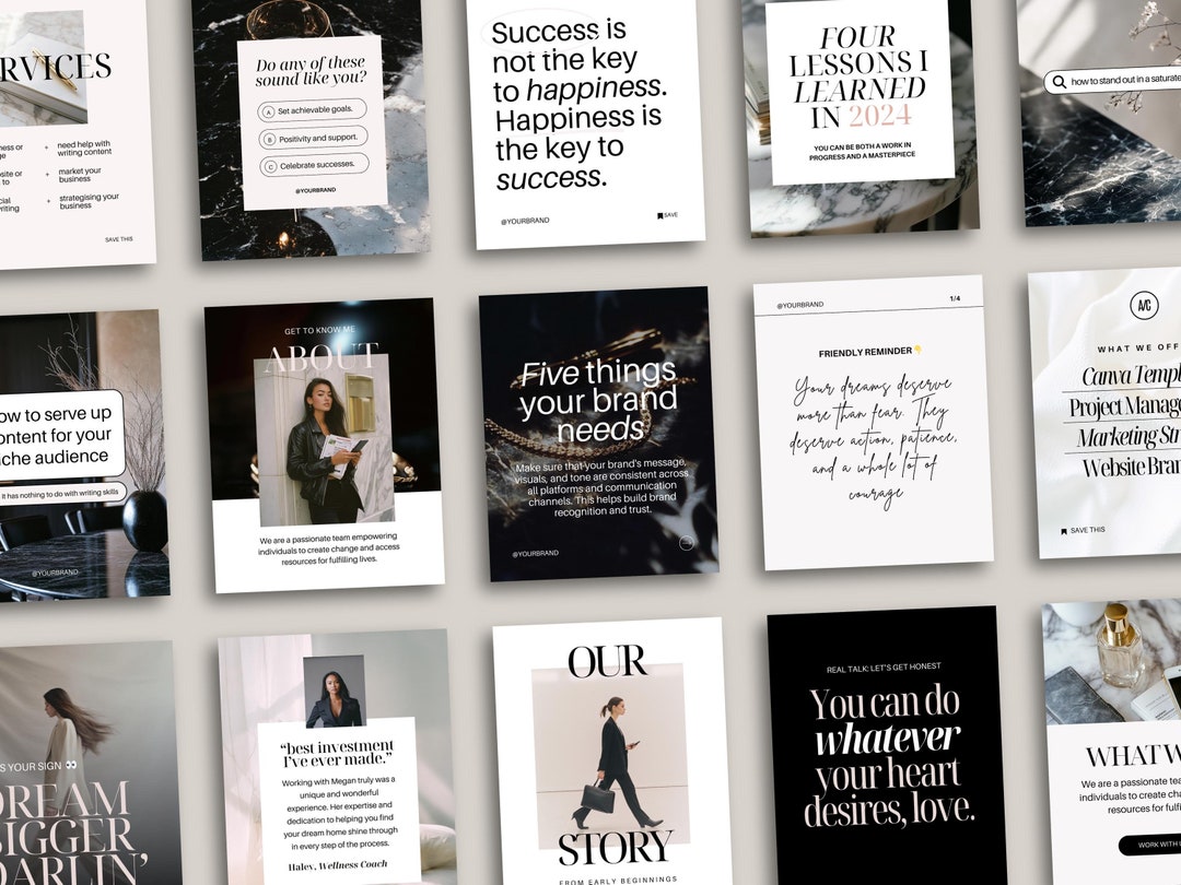 Instagram Templates for Coaches, Modern Canva Social Media Templates ...