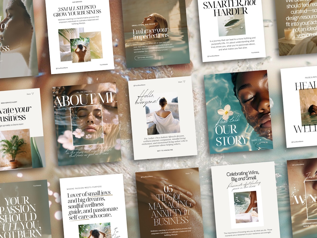 Wellness Instagram Template: Self-care and Mental Health Posts and ...
