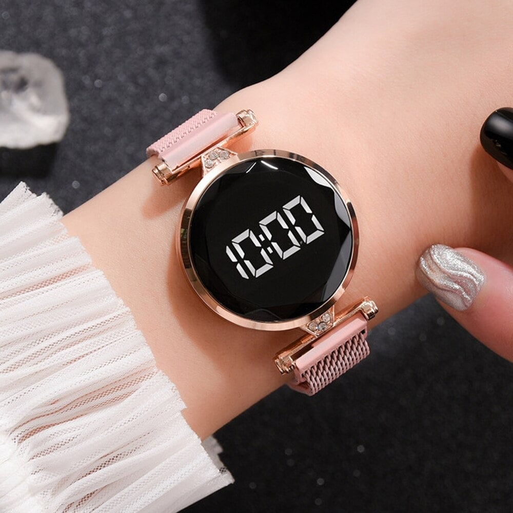 Luxury Digital Watches For Women Rose Gold Stainless Etsy