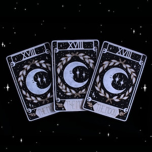 Carte de Tarot XXL "The Moon" || Décoration Murale en Bois Pyrogravé || Décoration Artisanale