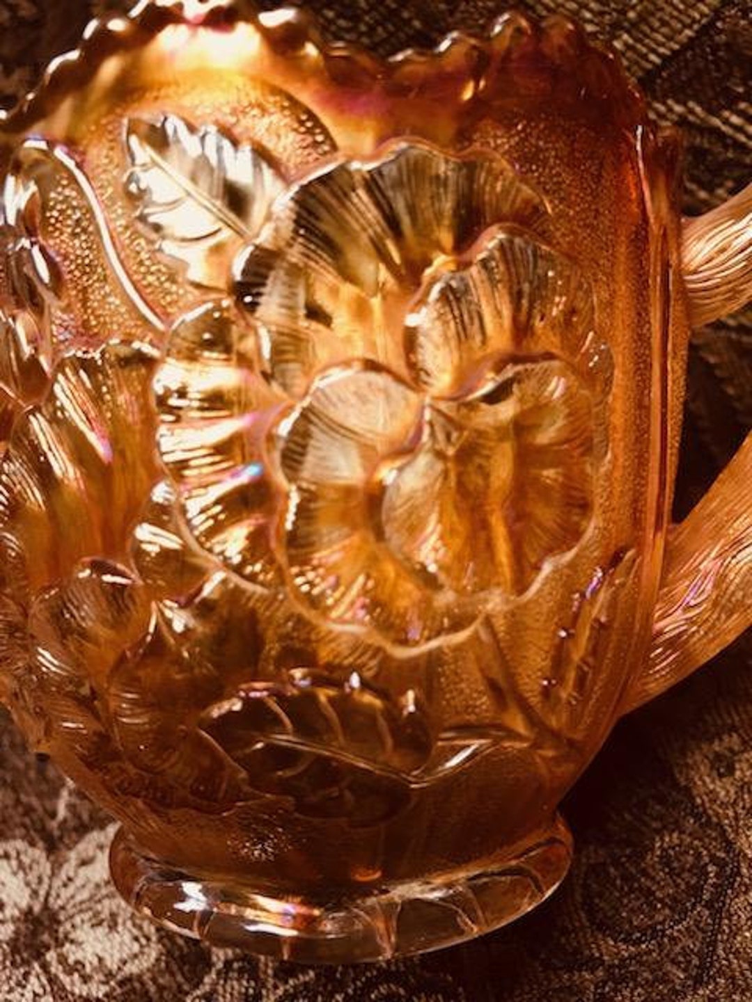 Imperial Carnival Glass Sugar Bowl Etsy