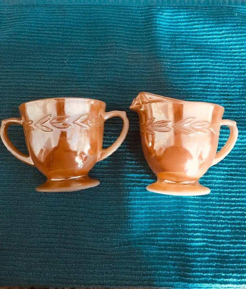 Laurel Creamer & Sugar Bowl, Sometimes Called Peach Jadeite. Etsy