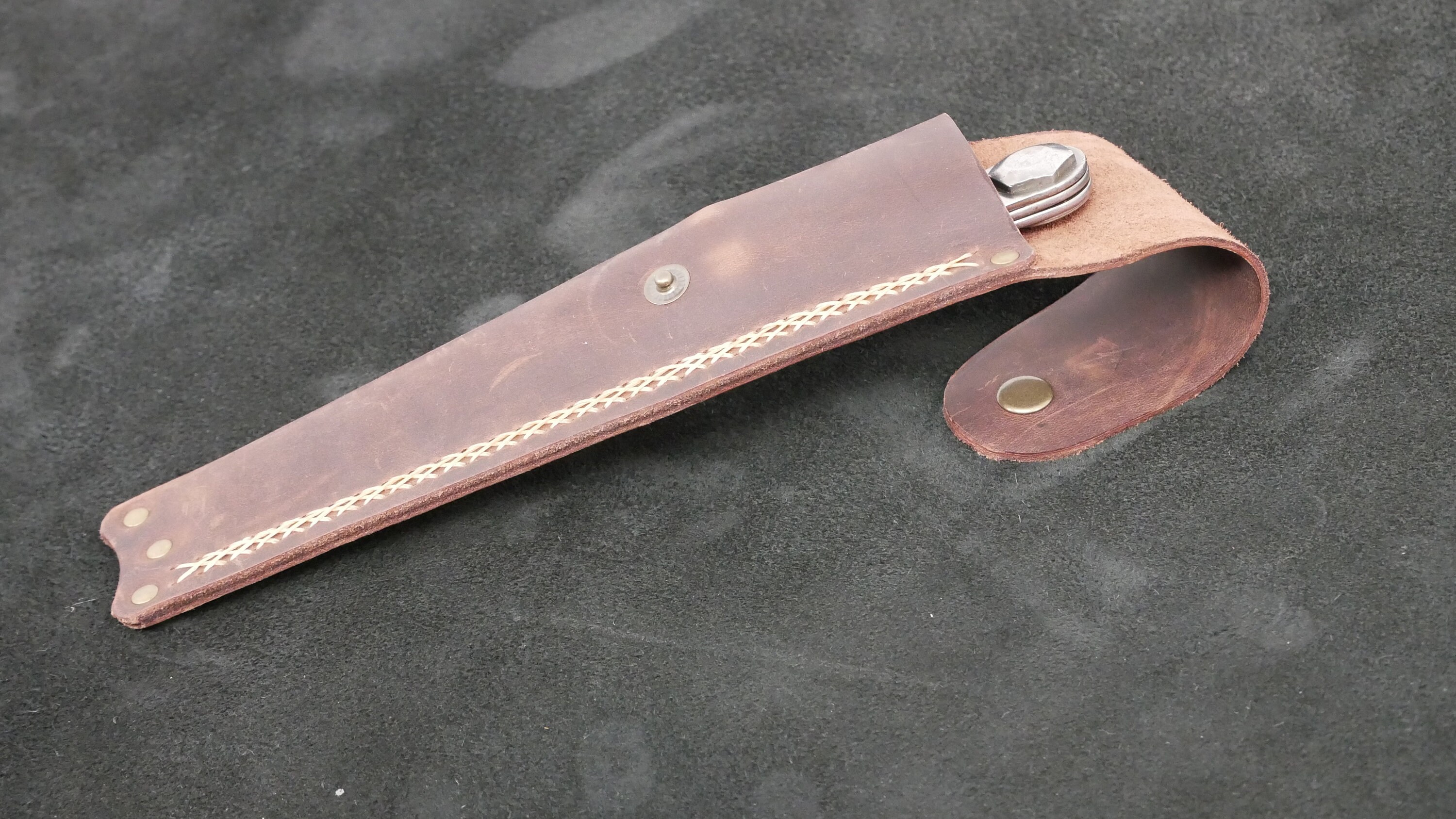 Starrett Outside Caliper With Leather Case Sheath Holster Vintage Tools