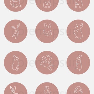 Lindo conejo conejo dibujo a mano iconos establecer mínimos de ilustración vectorial signos simples. IA. EPS