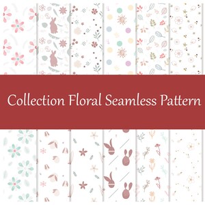 Collection Floral Seamless pattern Floral digital papers (12) digital sheets 12x12 .PNG .jpg .AI, eps .pdf .SVG