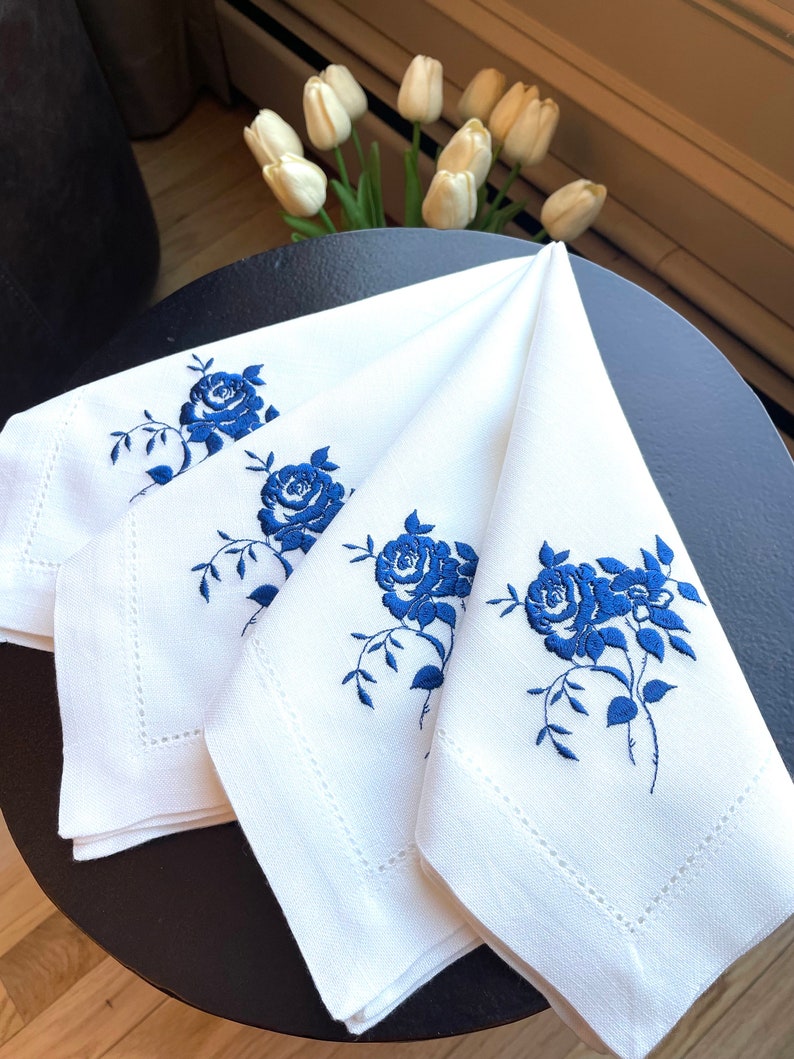 ZeyRaEmbroidery Linen Napkins - Thumbnail 2