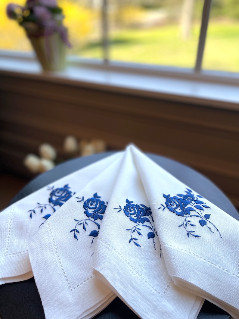 ZeyRaEmbroidery Linen Napkins - Thumbnail 4