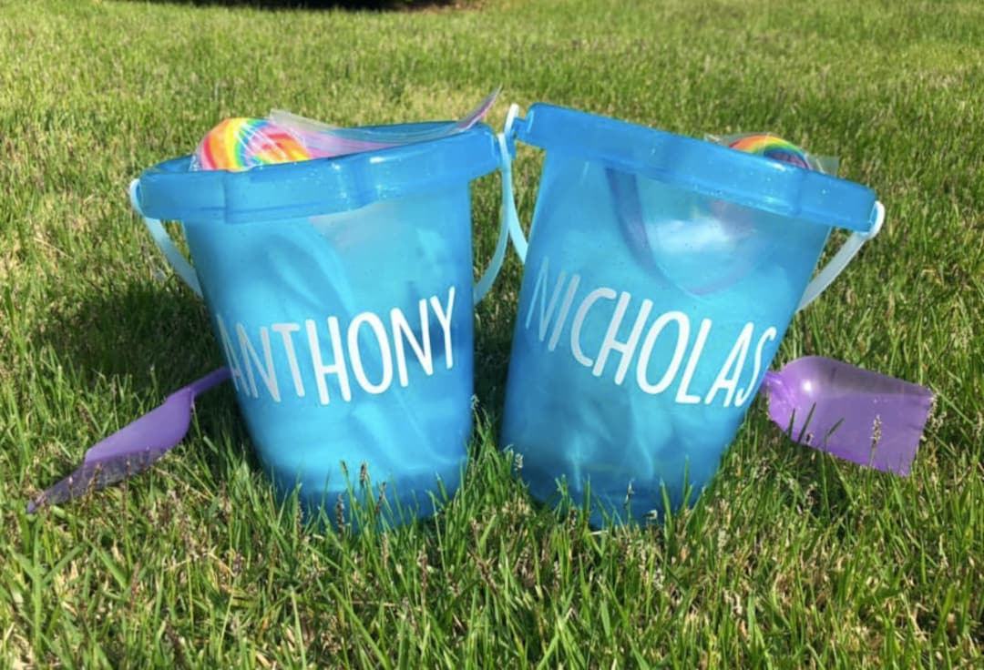 Personalized Beach Pail With Shovel Perfect for Birthday Parties