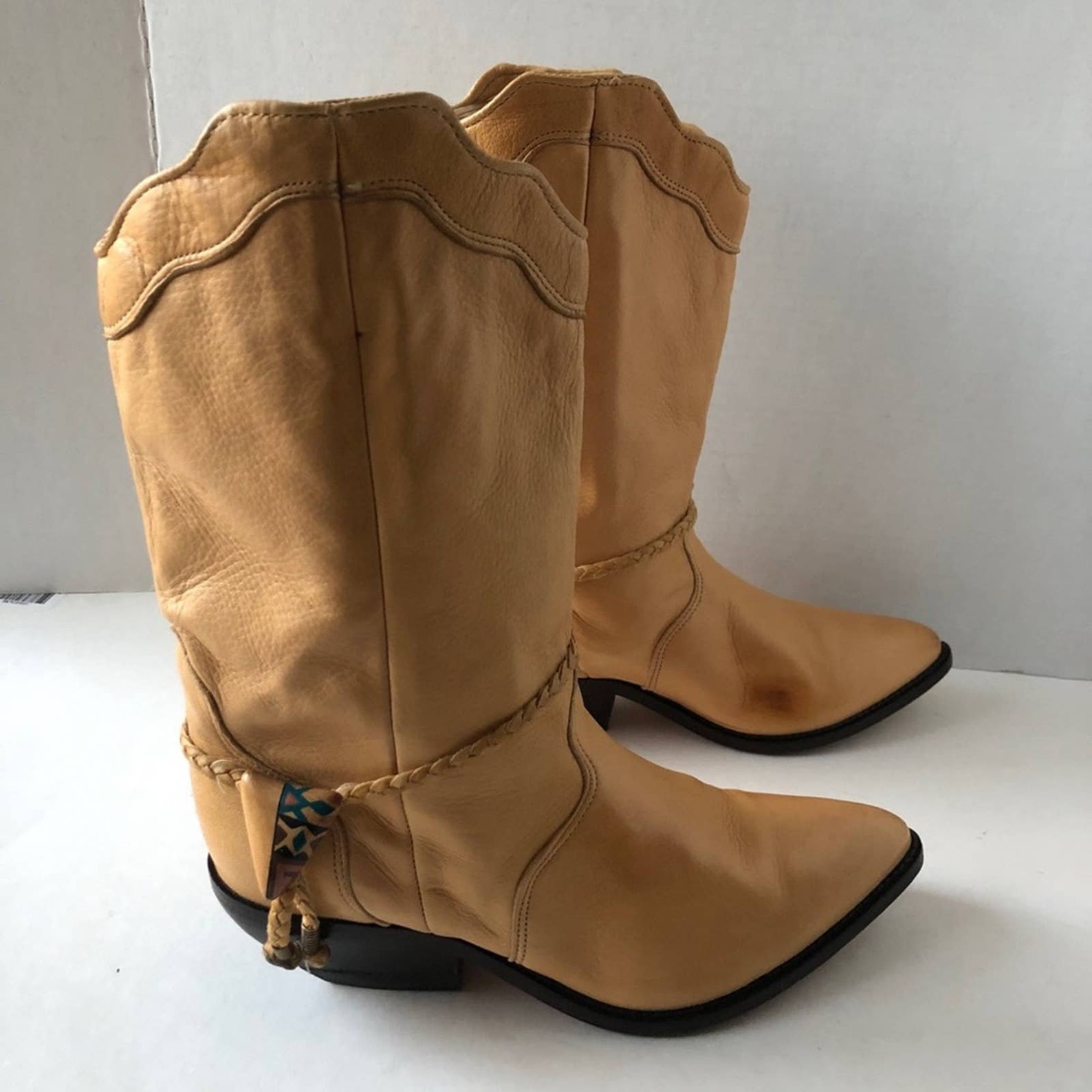 Zodiac Cowboy Boots Yellow Vintage 8.5 With Box Vintage Etsy