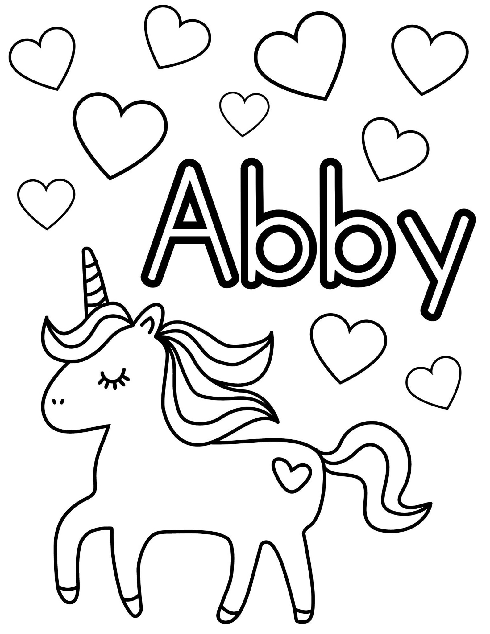 Five custom printable name coloring pages etsy