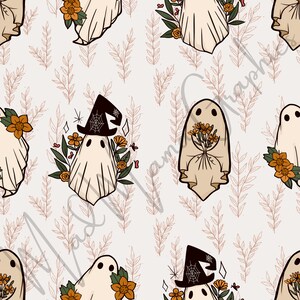 Boho Floral Ghosts Seamless
