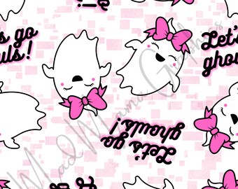 Let’s Go Ghouls Cute Ghost Seamless File