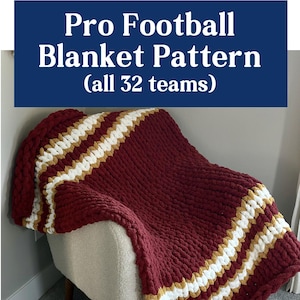 Professional Football Team Blanket Pattern (PDF-Muster nur, nicht ein Tutorial, um eine Decke zu machen.)