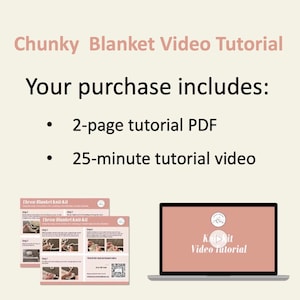 Video Tutorial: Hand Knit Chunky Throw Blanket Instructions Cozy Crafting Do It Yourself Make Your Own Blanket Craft Handmade gift image 3