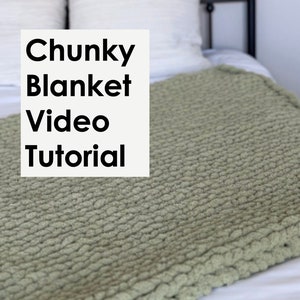 Video Tutorial: Hand Knit Chunky Throw Blanket Instructions Cozy Crafting Do It Yourself Make Your Own Blanket Craft Handmade gift zdjęcie 2