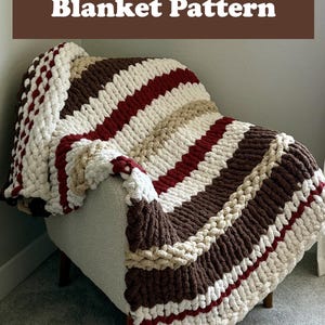 Autumn Harvest Hand Knit Blanket Pattern (PDF pattern only, not a tutorial to make a blanket) - Fall/Thanksgiving/Halloween DIY