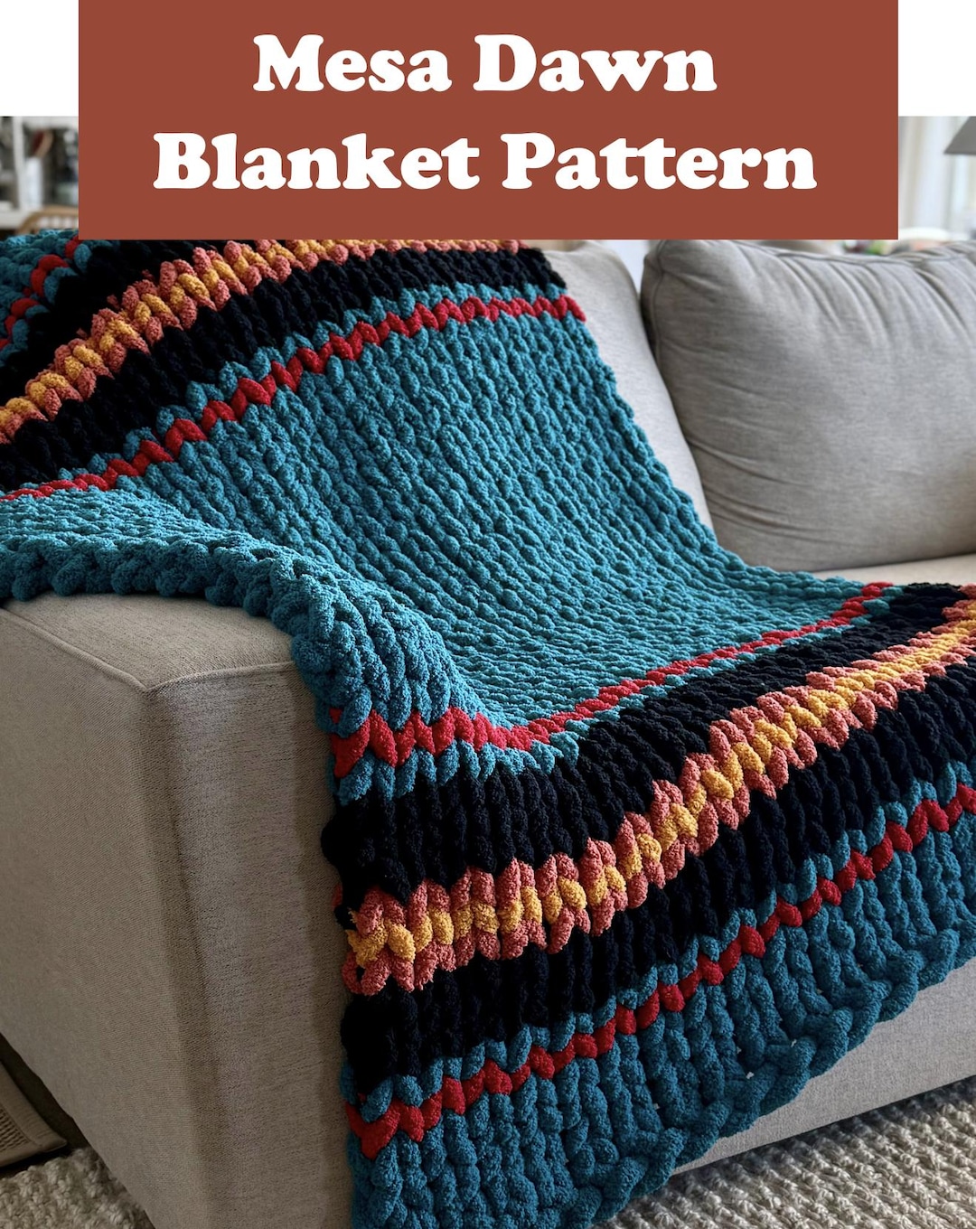 Mesa Pattern Mesa Dawn Hand Knit Blanket Pattern (PDF Pattern Only, Not a Tutorial ...