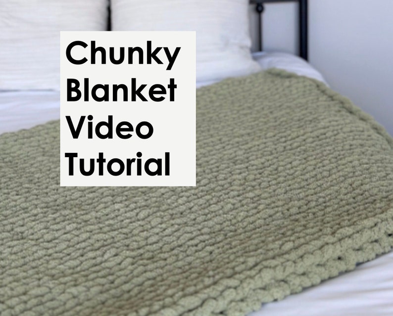 Video Tutorial: Hand Knit Chunky Throw Blanket Instructions Cozy Crafting Do It Yourself Make Your Own Blanket Craft Handmade gift image 2