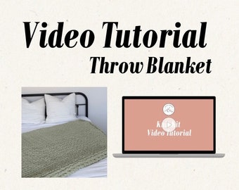 Video Tutorial: Hand Knit Chunky Throw Blanket Instructions | Cozy Crafting | Do It Yourself | Make Your Own Blanket | Craft | Handmade gift