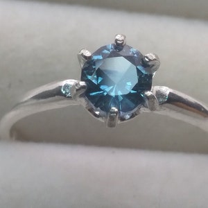 Montana sapphire ring.  Silver ring.  Faceted rock creek Montana sapphire.  Blue sapphire