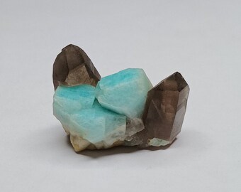 Lake George Colorado Amazonite and smoky quartz specimen.  Cool little collectors gemstone.