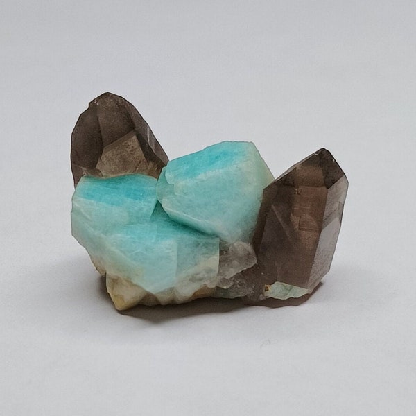 Lake George Colorado Amazonite and smoky quartz specimen.  Cool little collectors gemstone.