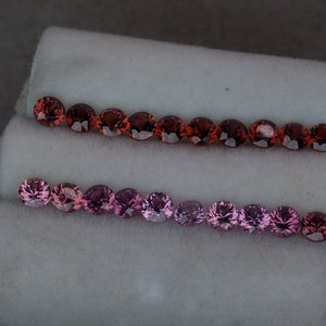 3mm rhodolite garnet.  Different colors available as seen in pictures.  Price is for one rhodolite.