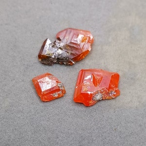 Wulfenite crystals.  Red cloud mine Arizona.  Collectors mineral specimens. Price is for all three pieces.