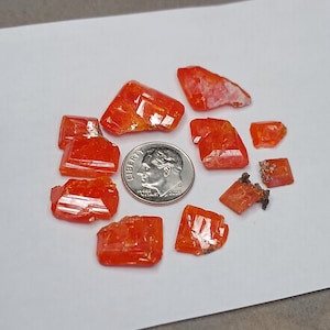 Wulfenite terminated crystals.  Red cloud mine Arizona.  Rare mineral.  Price is for all 10 crystals.