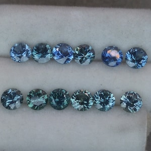 4mm Sapphire. Rock creek Montana sapphire. Dark Blue to bluish green colors.  Faceted loose.  Price is for one sapphire
