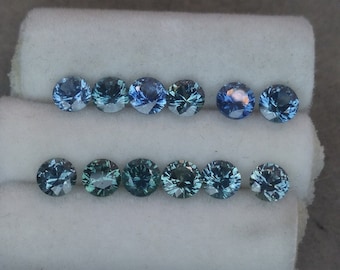 4mm Sapphire. Rock creek Montana sapphire. Dark Blue to bluish green colors.  Faceted loose.  Price is for one sapphire