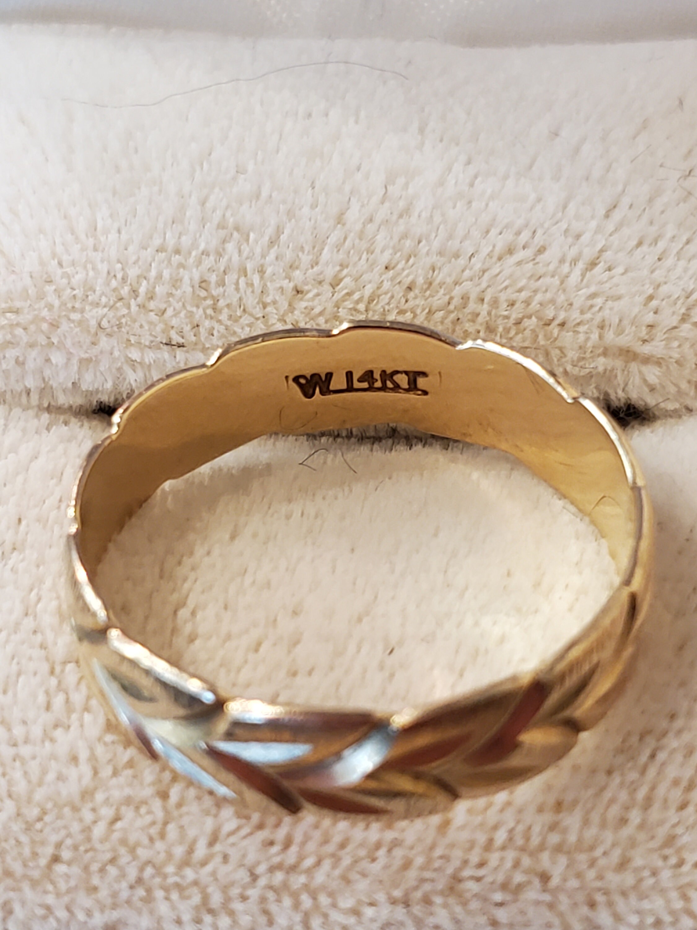 Men's 14K Gold Ring Leaf Ring 8573 | Etsy
