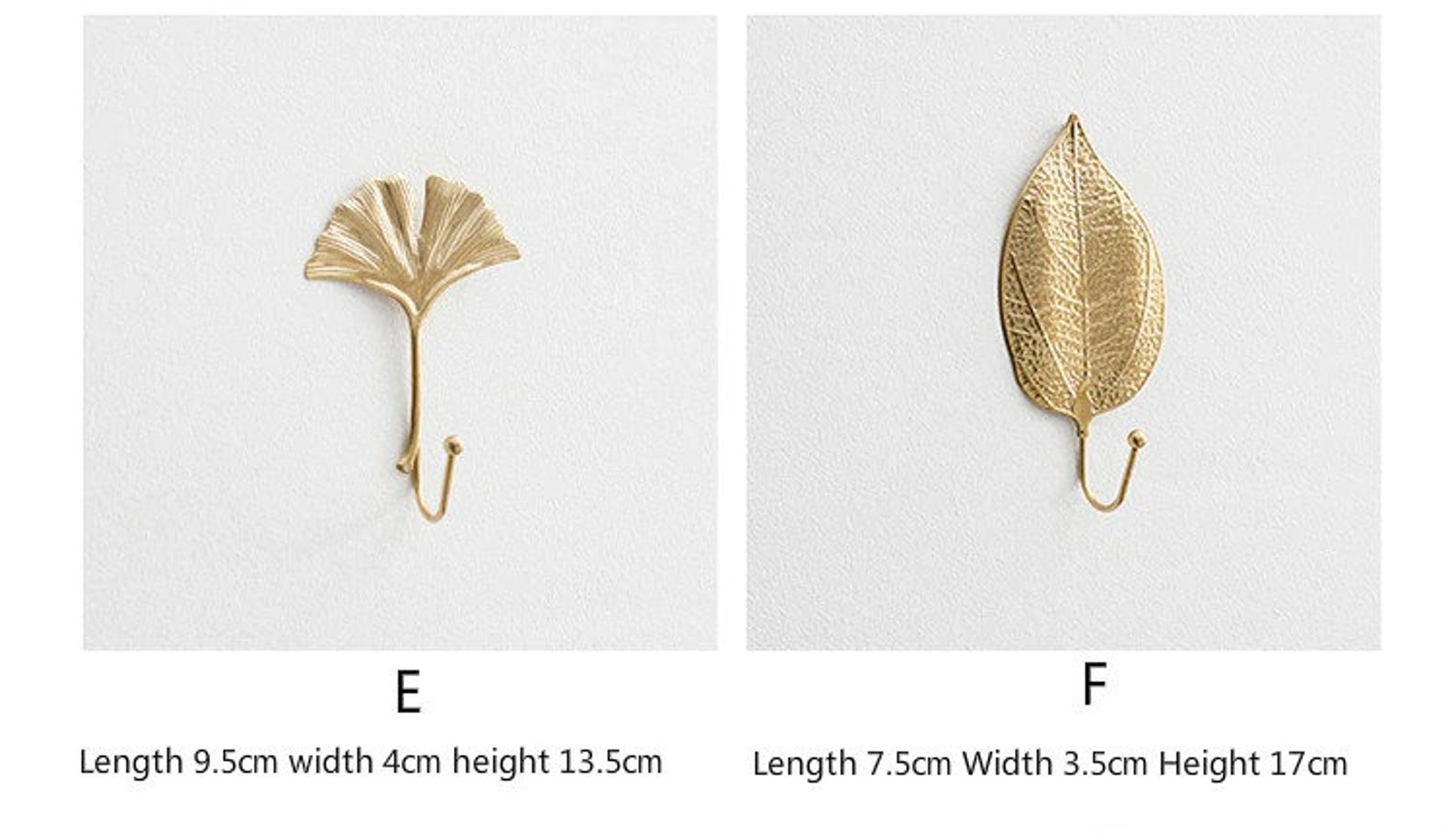 Nordic Gold Leaf Wall Hooks for Hanging Clothes Jewelry Etsy