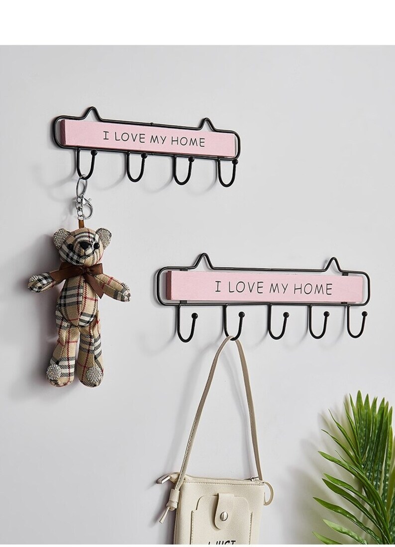 Wood Key Hanger Wall Hanging Wooden Key Hanger Holder Wall Etsy