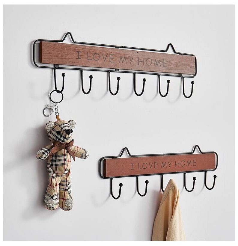 Wood Key Hanger Wall Hanging Wooden Key Hanger Holder Wall Etsy