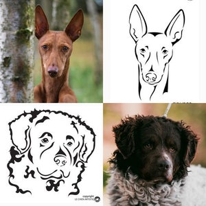 Custom DIGITAL pet portrait &quot;line-art&quot; style. YOUR dog /cat / horse / any pet  !